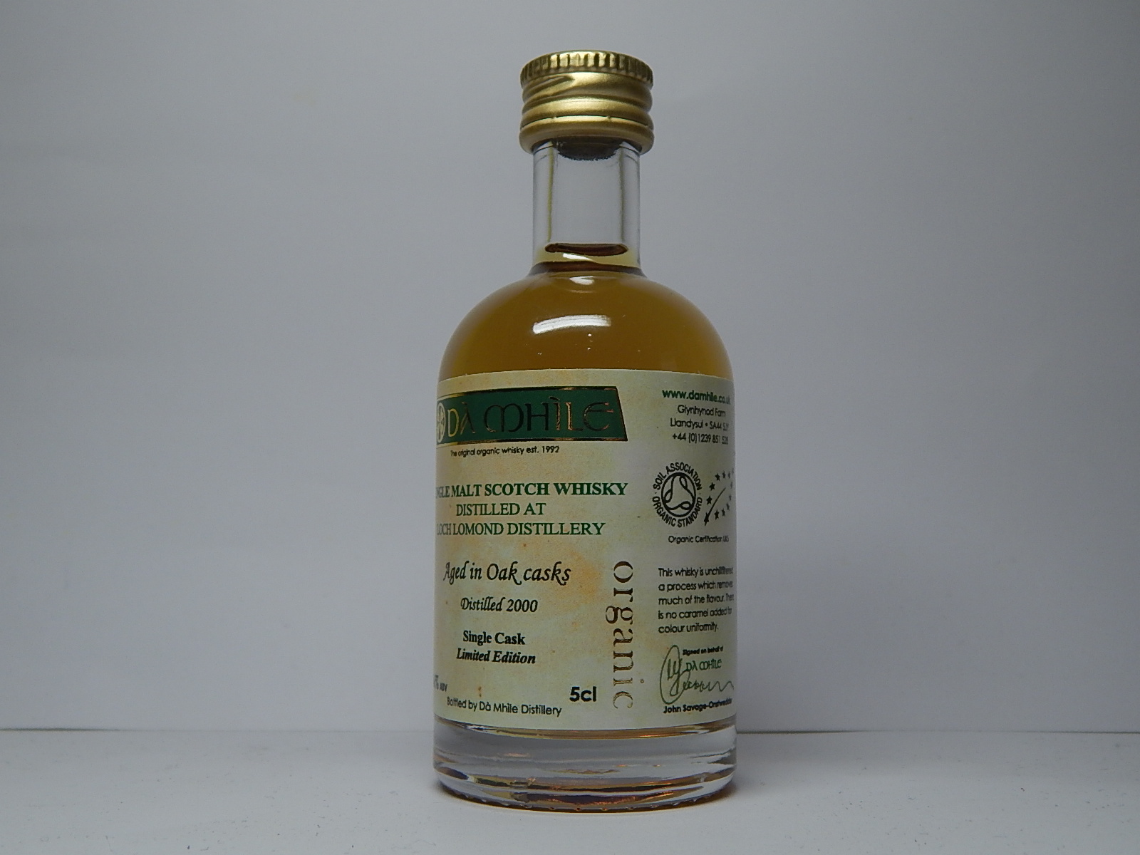 DA MHILE Organic SMSW 2000 5cl 46%ABV